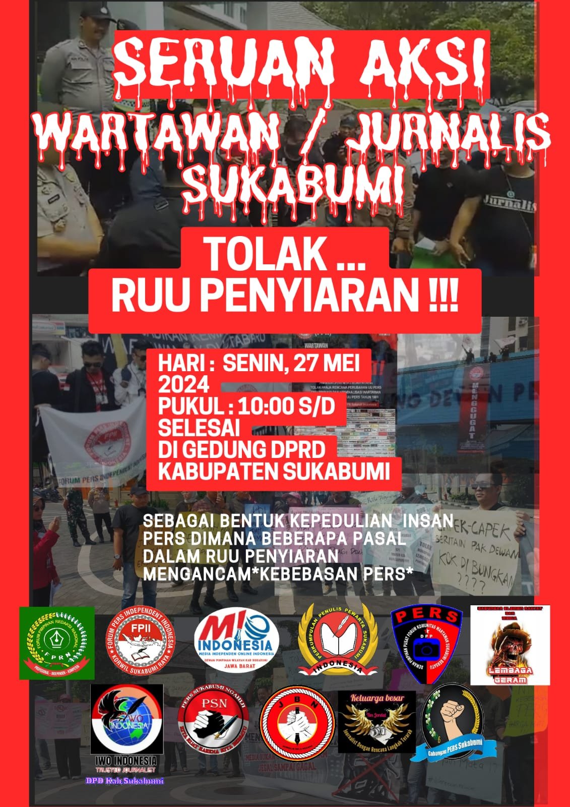 9 Organisasi Wartawan akan adakan Orasi terkait RUU Tentang penyiaran 1 WhatsApp Image 2024 05 25 at 13.19.44