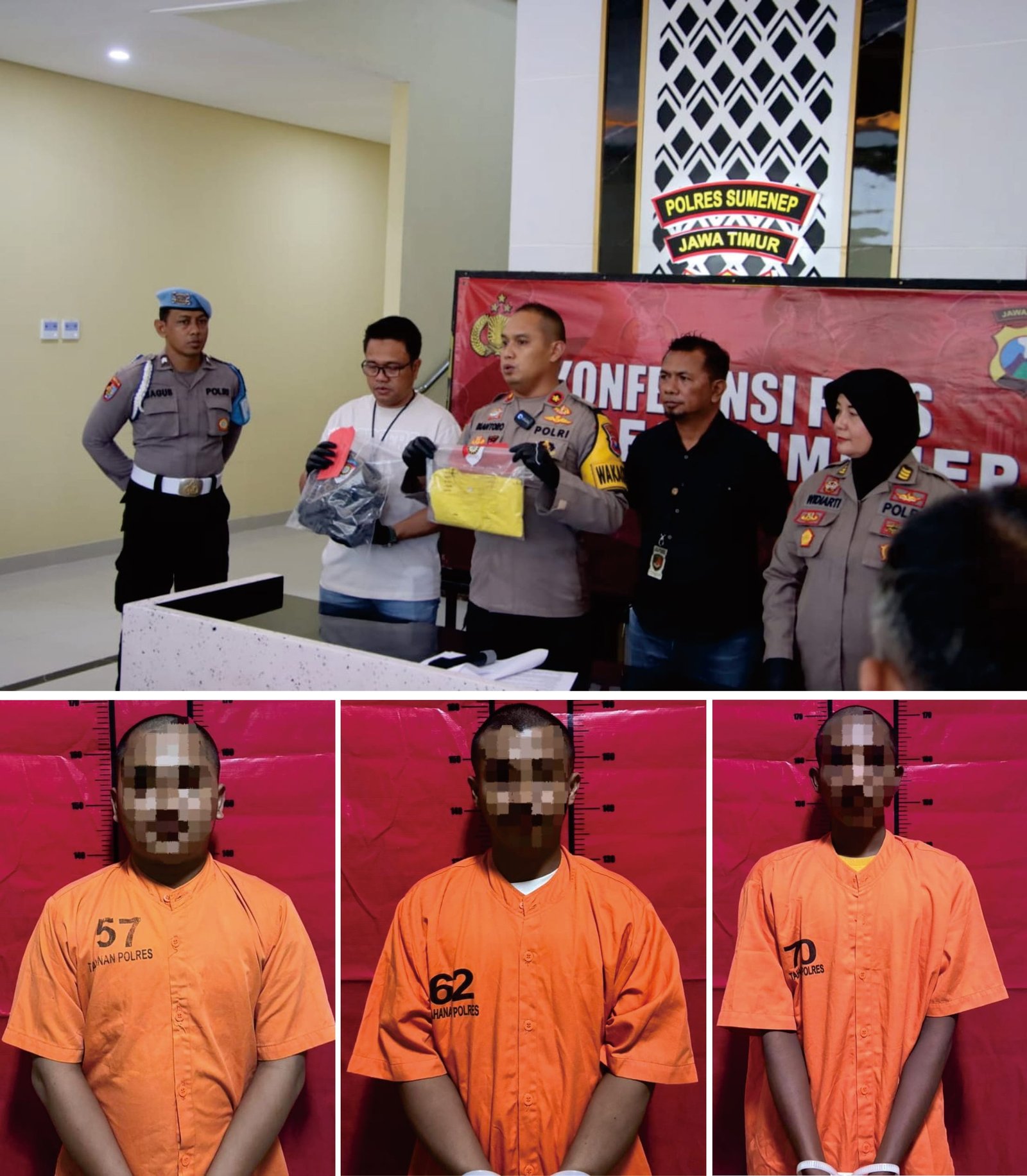 Tiga Pelaku Penganiayaan yang Viral di Medsos Menyerahkan Diri Ke Polres Sumenep 1 Untitled 1