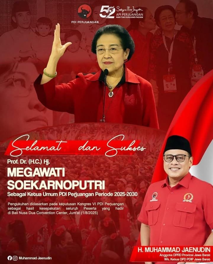 Kang Jay Ucapkan Selamat kepada Megawati atas Terpilihnya Kembali sebagai Ketua Umum PDI Perjuangan 2025–2030 1 WhatsApp Image 2025 08 02 at 21.02.38 0da9e918